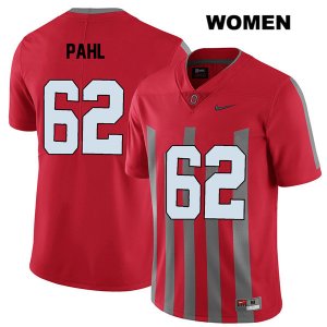 Women's NCAA Ohio State Buckeyes Brandon Pahl #62 College Stitched Elite Authentic Nike Red Football Jersey PN20U60WD